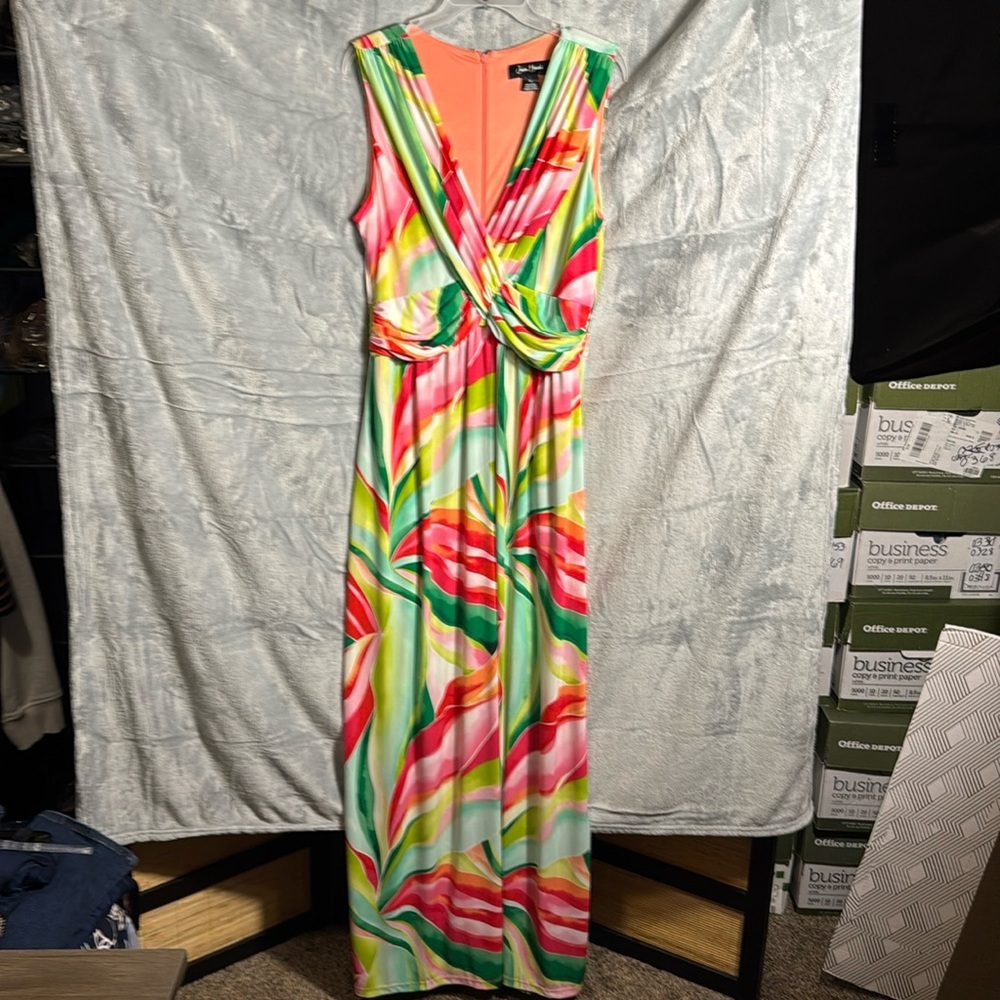 Jessica Howard Multicolor Sleeveless Maxi Dress